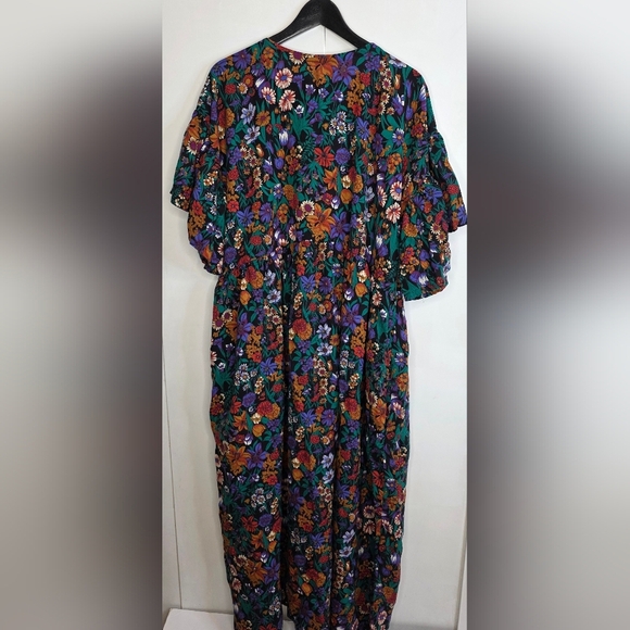 Handmade Cottage Core Floral Dress With Ruffled Sleeves And Pockets. Xl - Picture 2 of 9